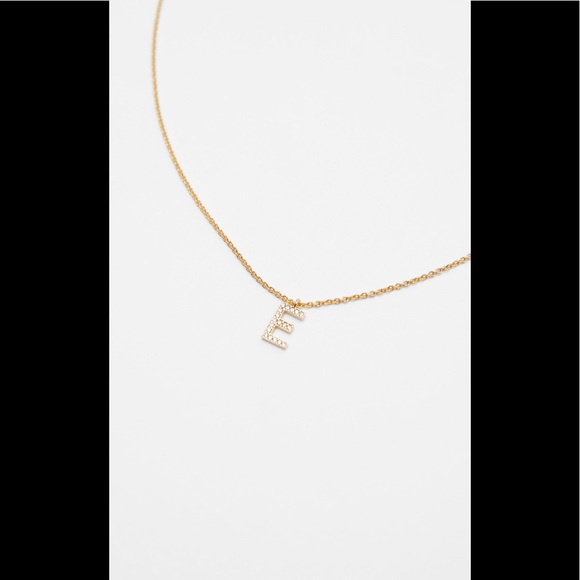 NWT ZARA SPARKLY STERLING SILVER INITIAL NECKLACE [E] - Picture 8 of 9